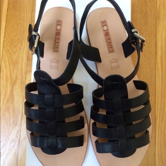 SOL SANA 'Sims' Leather Gladiator Flat Sandal - Picture 7 of 8